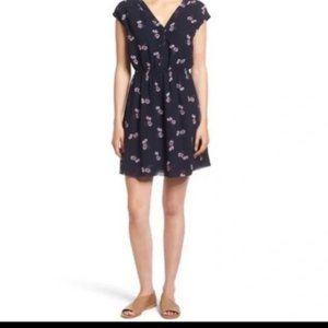 Madewell Navy dress with purple flowers size 2